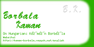 borbala kaman business card